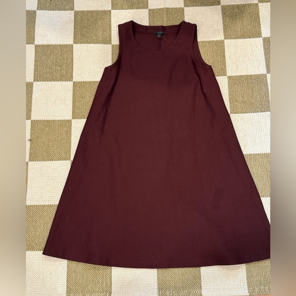 COS burgundy A-line dress